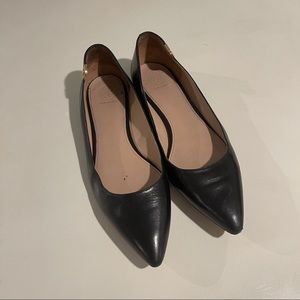 Black Tory Burch Point Toe Leather Flat